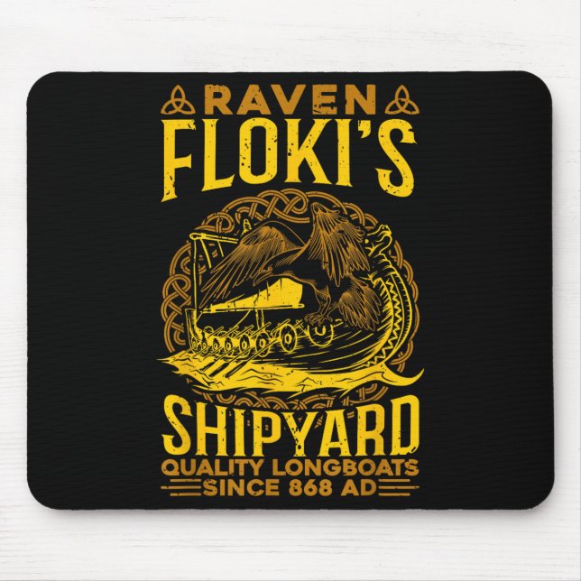 Raven Flokis Shipyard Nordic Mythology Viking  Mouse Mat (Front)
