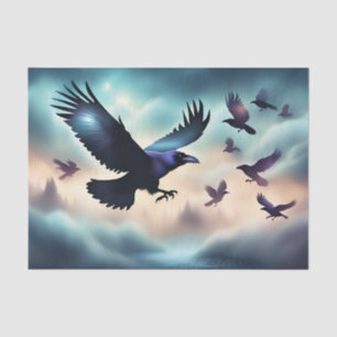Raven flying storm Decouapge  Tissue Paper