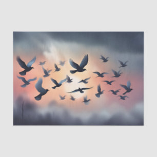 Raven flying storm Decouapge  Tissue Paper