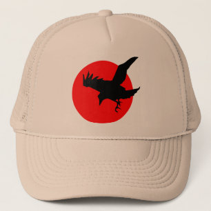 Raven full blood red moon Happy Halloween Trucker Hat