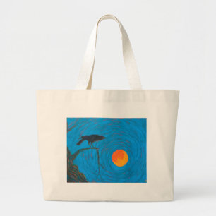 Raven Full Moon Large Tote Bag