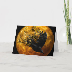 Raven Full Moon Pagan Greeting Card