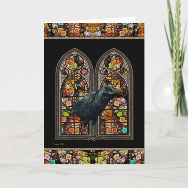 Raven Gothic Blank Inner Greeting card (Front)