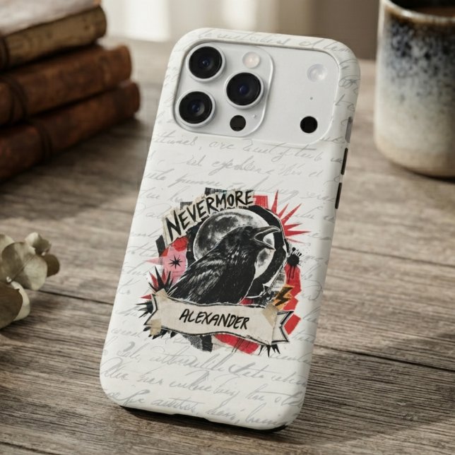 Raven gothic grunge collage (Raven gothic grunge phone case for dark academia fans for everyday style)