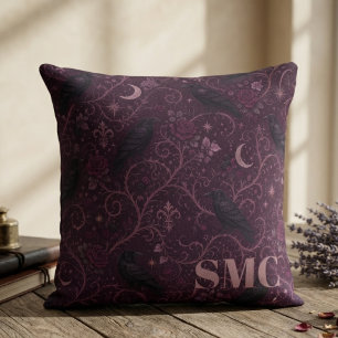 Raven Gothic Moody Plum Cushion
