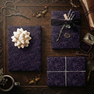 Raven Gothic Victorian Filigree Wrapping Paper Sheet