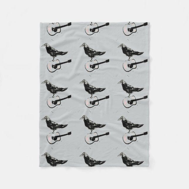 raven guitar song fleece blanket (Front)