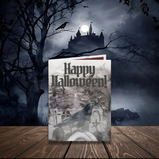 Raven Halloween Card