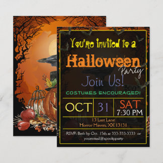 Raven Halloween Party Invitation
