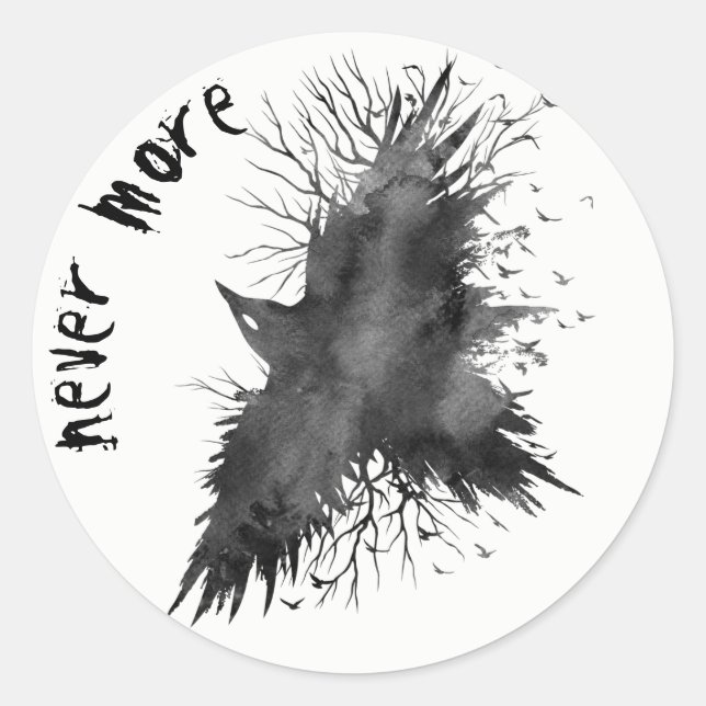 Raven Halloween Sticker (Front)