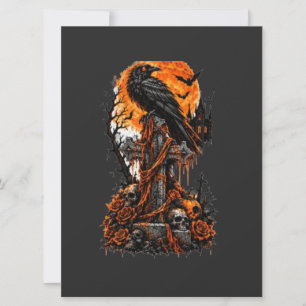 Raven & Haunted Graveyard Invitation