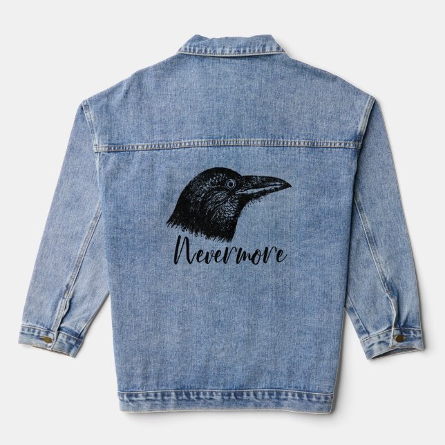 Raven Head with NEVERMORE Denim Jacket (Back)