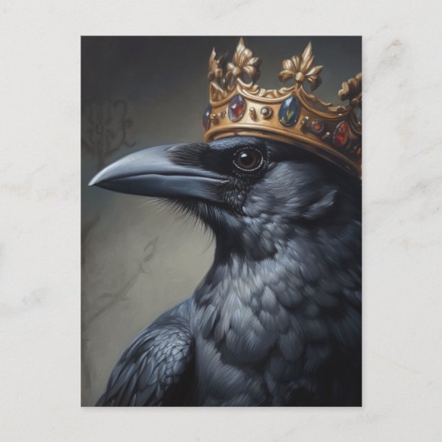 Raven in a Crown Postcard (Front)