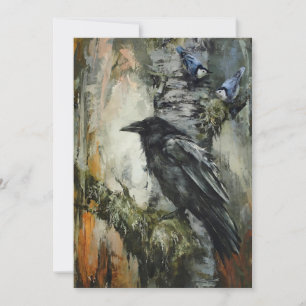 Raven in Acrylics Holiday Card