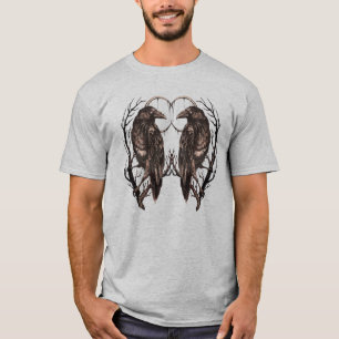 Raven in Dead Tree - Dark Gothic Art T-Shirt
