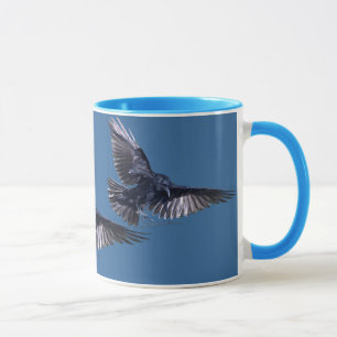Raven in Flight Wildlife Lover Mug