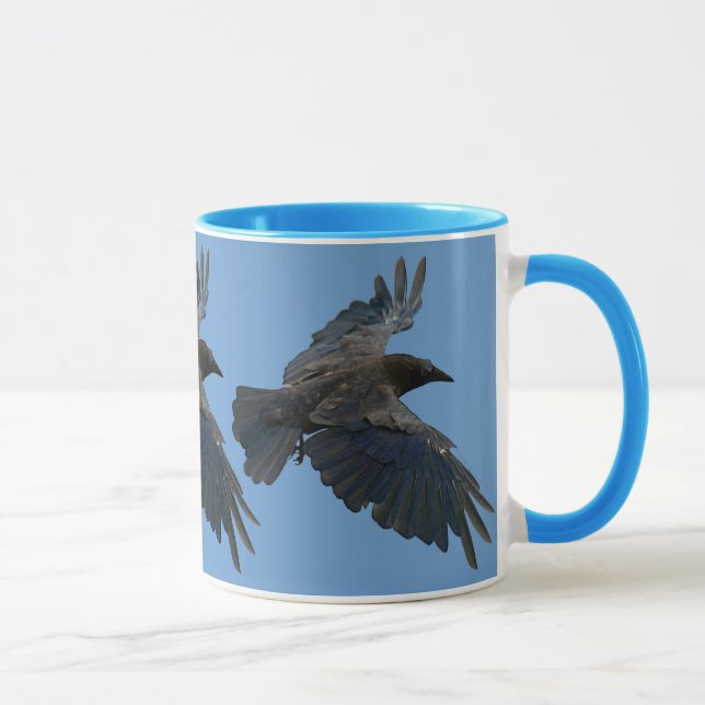 Raven in Flight Wildlife Lover Mug (Right)