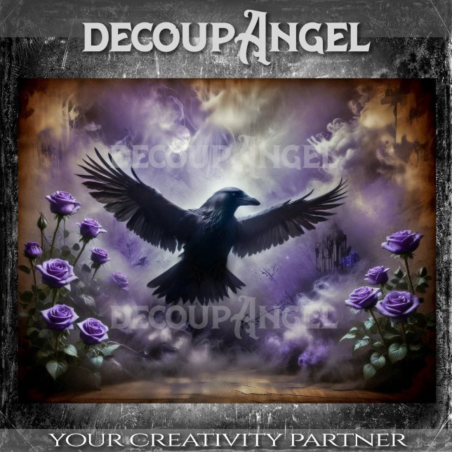 Raven in the Mist Decoupage Tissue Paper (Creator Uploaded)