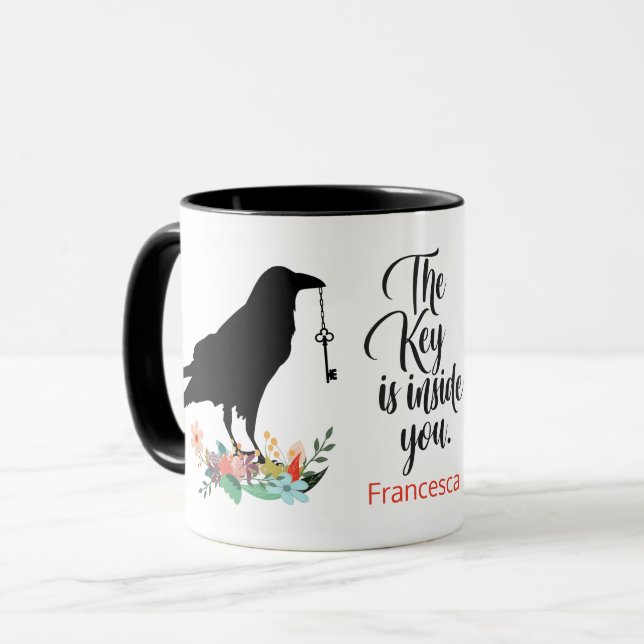 Raven Inspirational - Spirit Animal Totem Mug (Front Left)