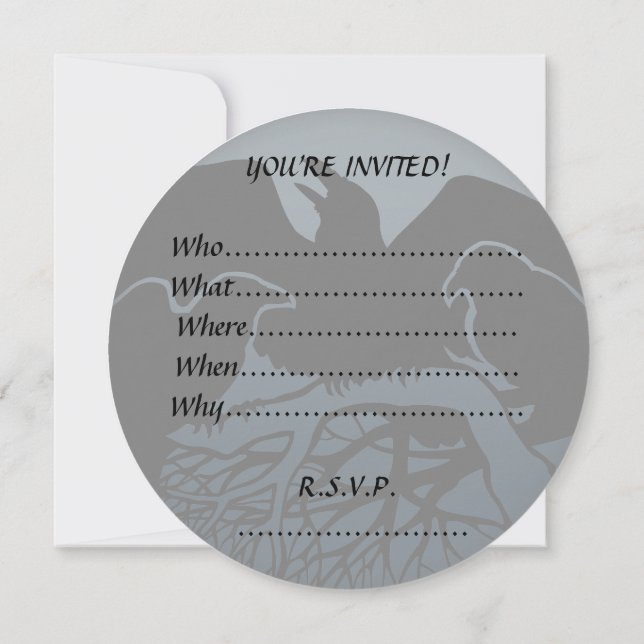 Raven Invitations Personalised Native Art Card (Back)