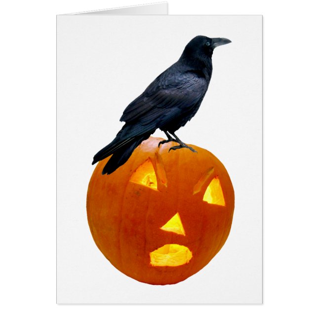 Raven Jack-o-Lantern Card (Front)