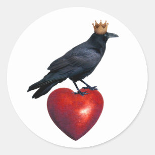 Raven King Heart Sticker