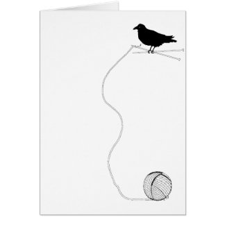 Raven Knitting Card