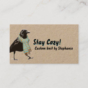 Raven Kraft Cosy Knitting Crochet Handmade Scarf Business Card