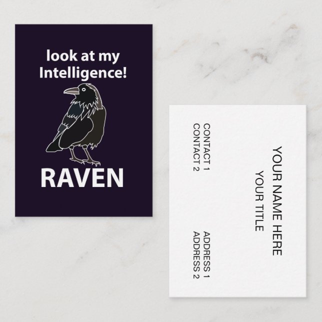 Raven Look At My Intelligence Raven Business Card (Front/Back)
