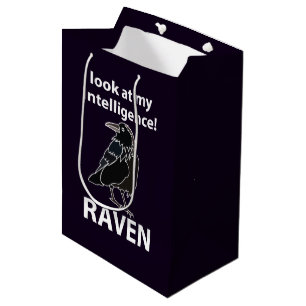 Raven Look At My Intelligence Raven Medium Gift Bag