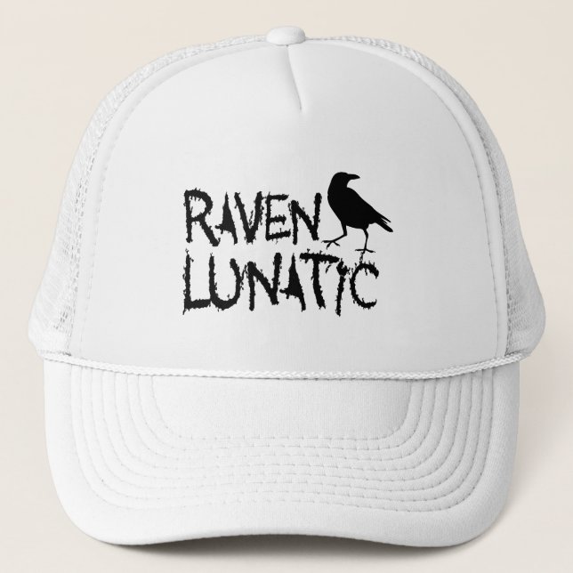 Raven Lunatic Black Crow Trucker Hat (Front)