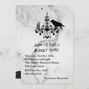 Raven, Mable and Black Cat Halloween Invitation