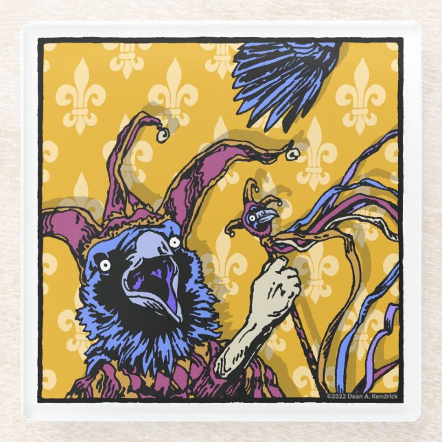 Raven Mad - Pop Goth Nightmare Surreal Glass Coaster (Front)