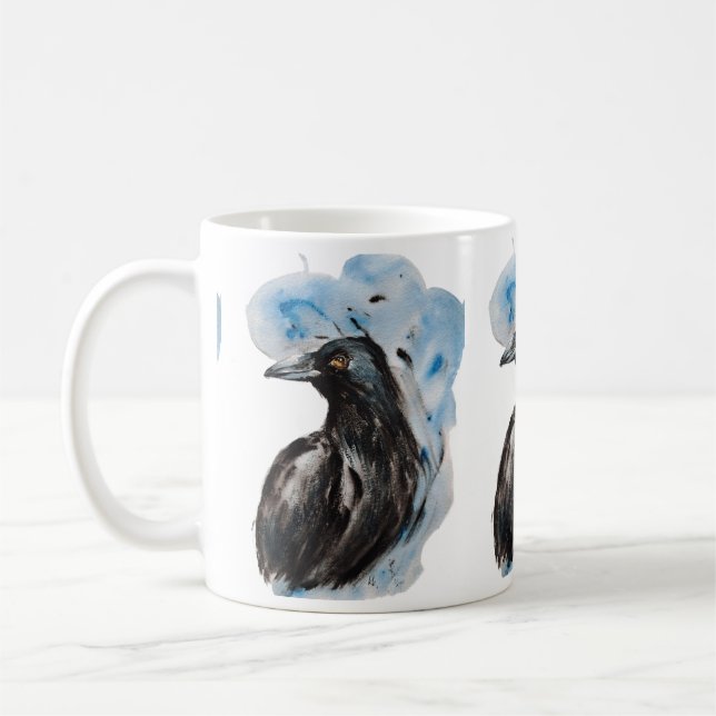 Raven Magic Harmony Totem Harmony Watercolor Mysti Coffee Mug (Left)