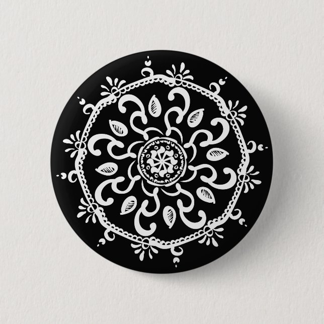 Raven Mandala 6 Cm Round Badge (Front)