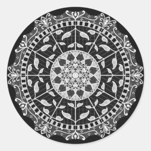 Raven Mandala Classic Round Sticker