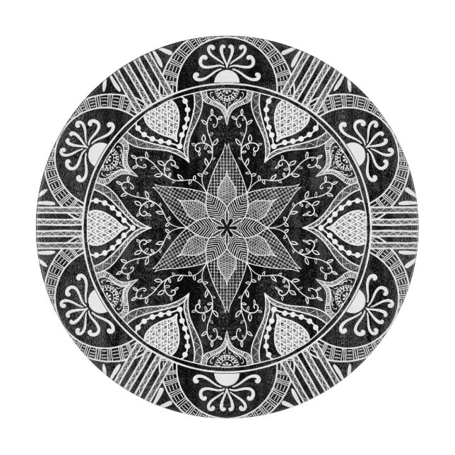 Raven Mandala Cutting Board (Front)