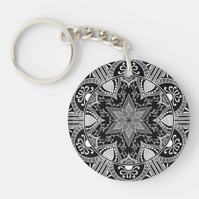 Raven Mandala Key Ring (Front)
