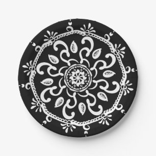 Raven Mandala Paper Plate