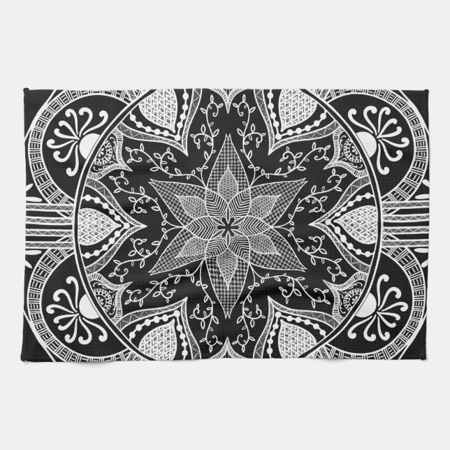 Raven Mandala Tea Towel (Horizontal)