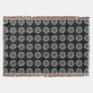 Raven Mandala Throw Blanket