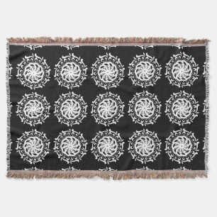 Raven Mandala Throw Blanket