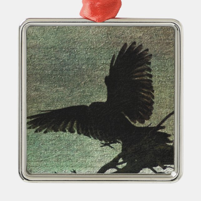 Raven Metal Tree Decoration (Front)