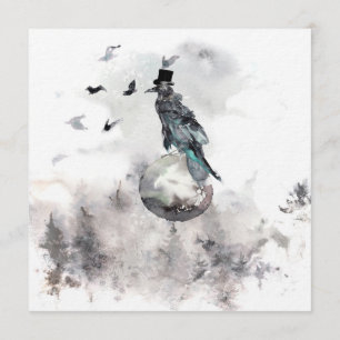 Raven Moon Forest Halloween Party Invitation