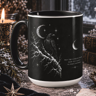 Raven Moon Gothic Christmas Winter Mug
