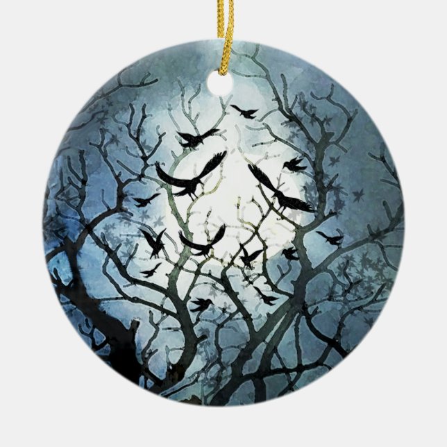 Raven Moon Ornament (Front)