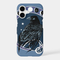 Raven Moon Phases Stars Blue