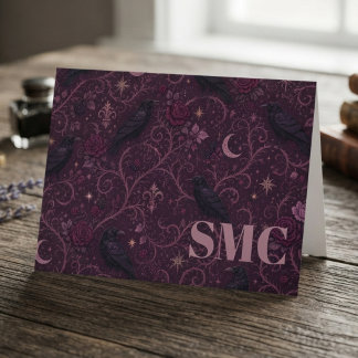 Raven Mystical Gothic Plum Card