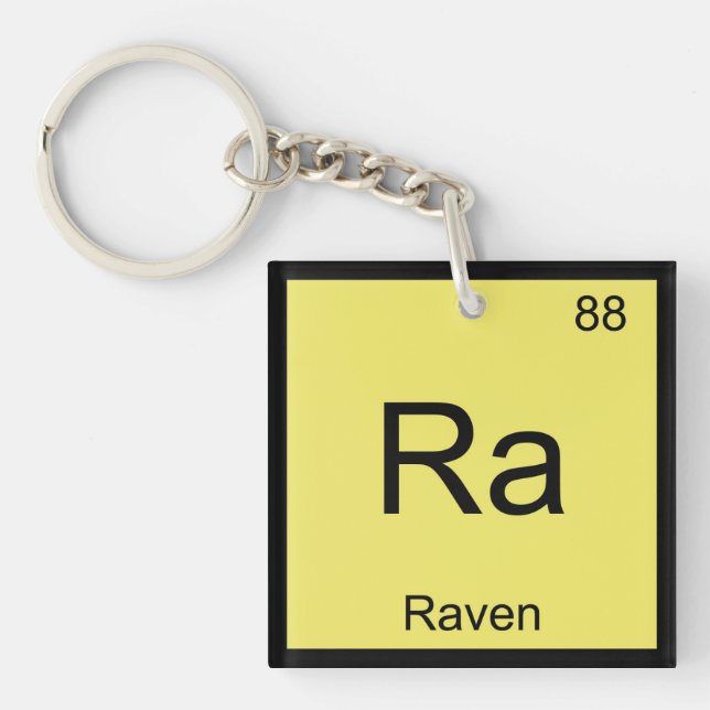 Raven Name Chemistry Element Periodic Table Key Ring (Front)
