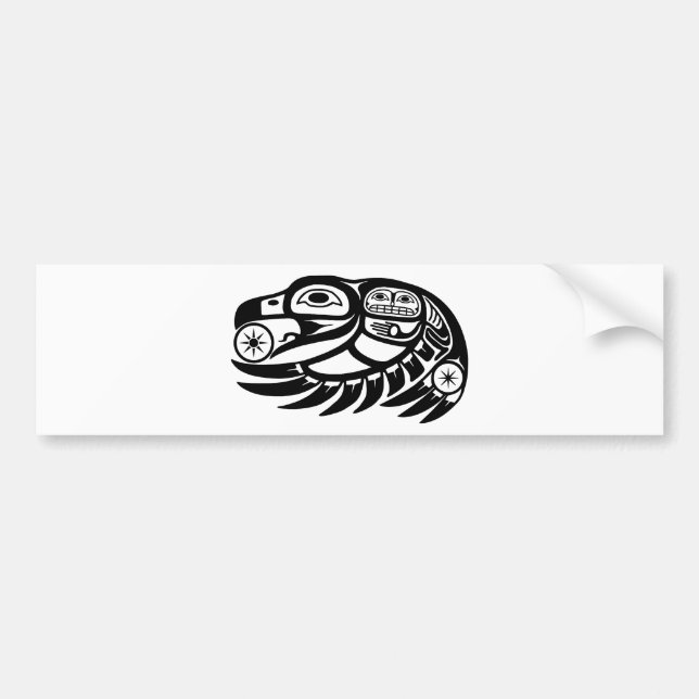 Raven Native American Design Bumper Sticker (Front)